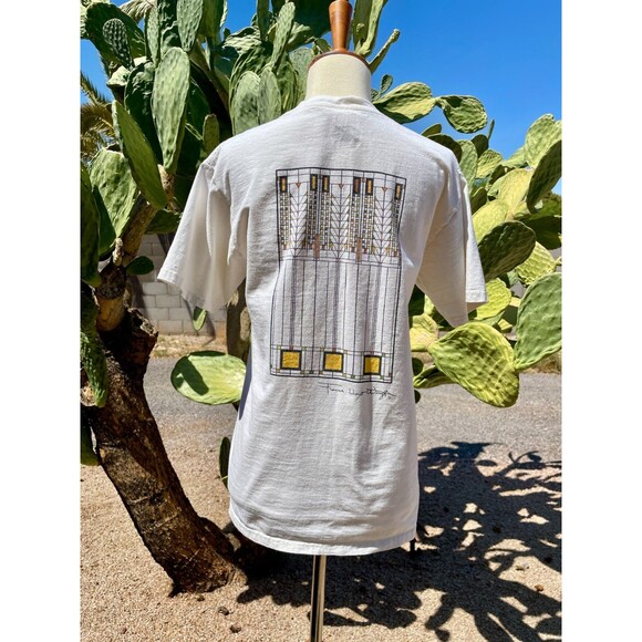 Frank Lloyd Wright T-Shirt Womens Small Graphic Southwest T-Shirt Small Cream S - Picture 3 of 14